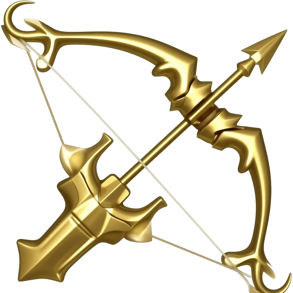 wapen bow emoji facing towords right gold color emoji