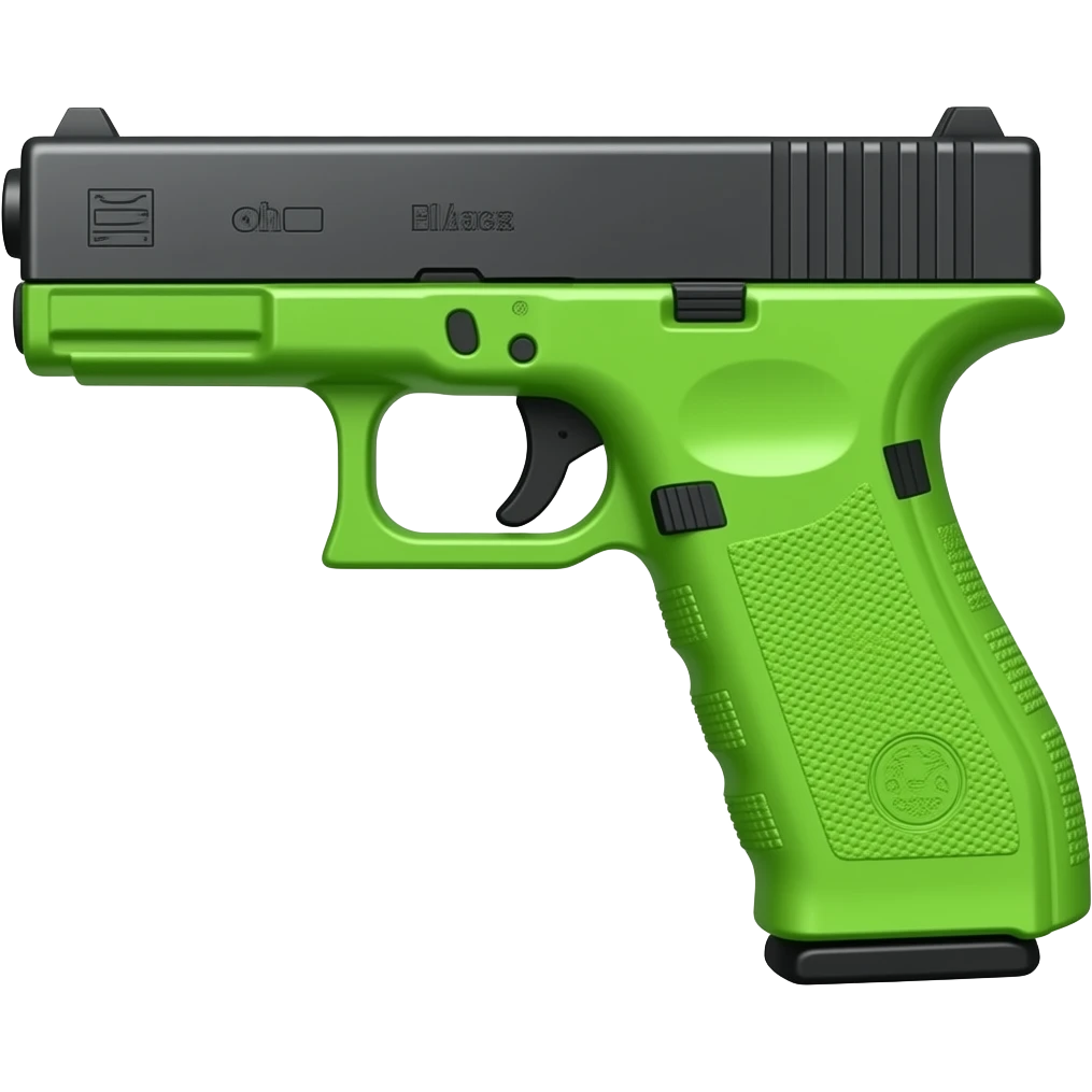 Glock Gun neon green Handle right side emoji