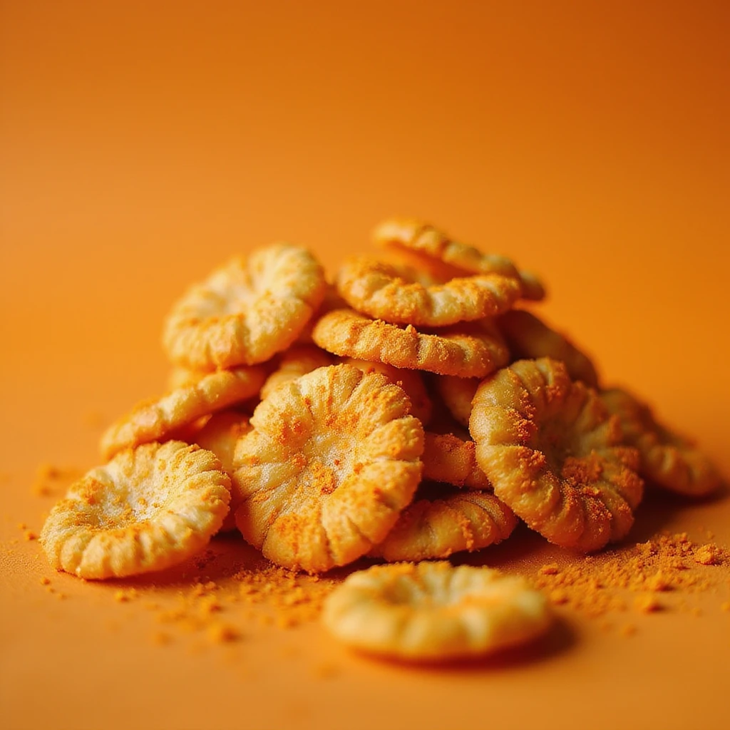 a pile of photorealistic Cheetos snacks, showing their signature orange dust emoji