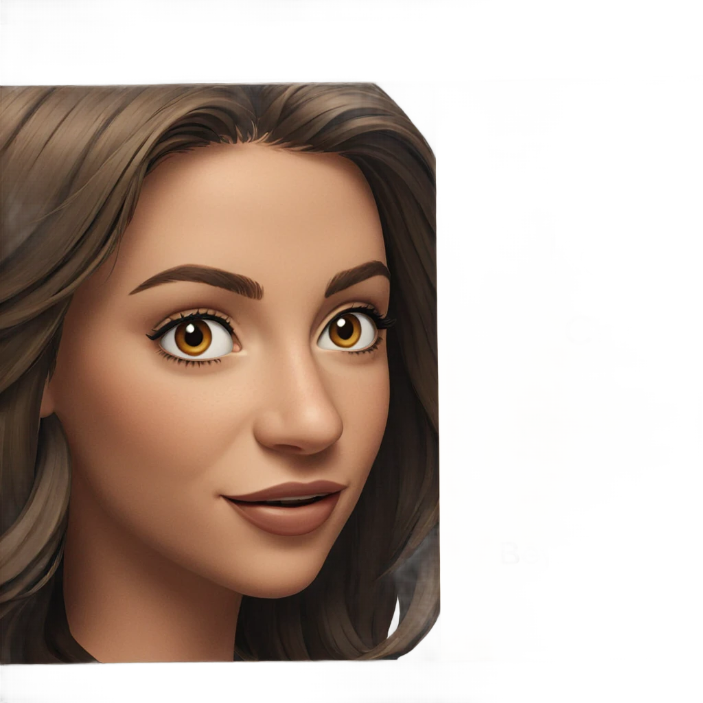 smiling girl portrait with brown hair emoji