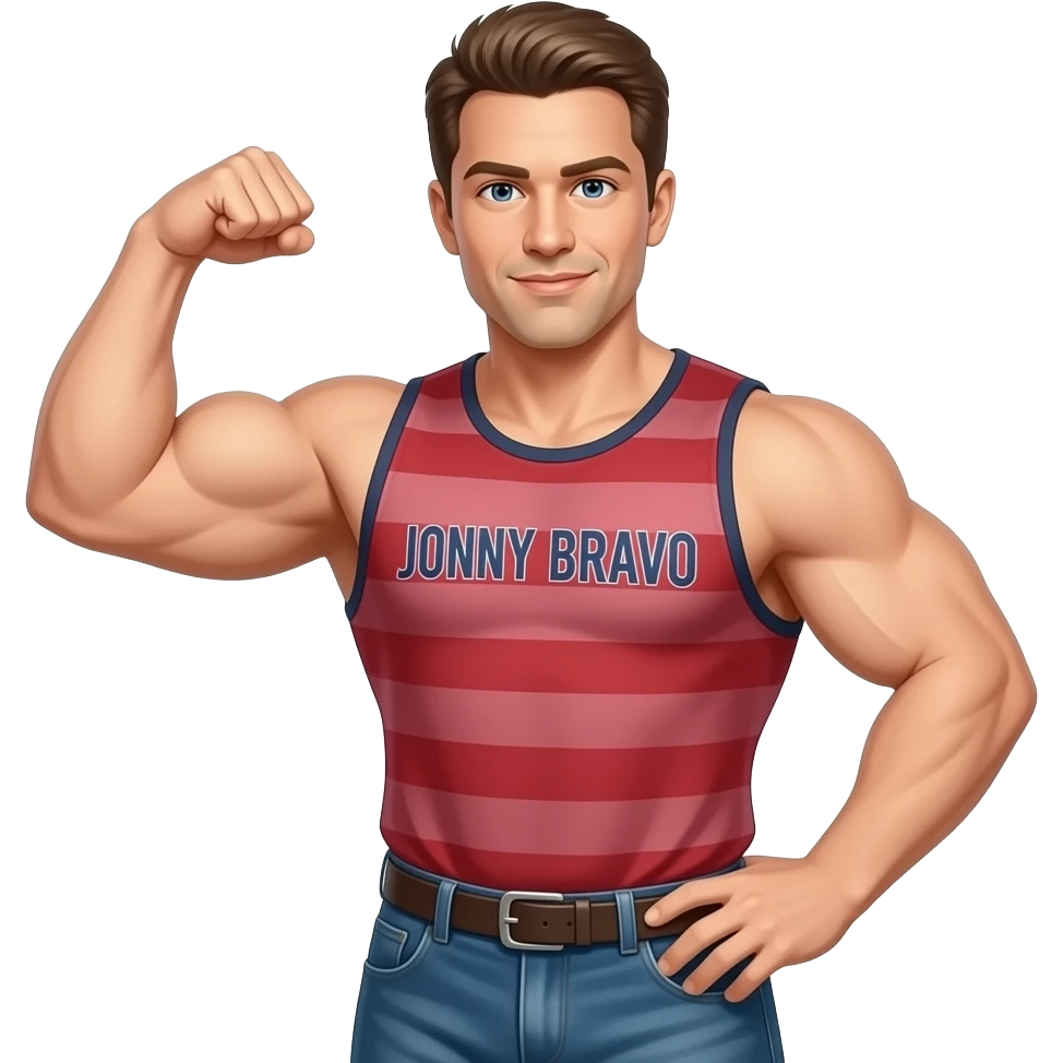 Jhonny Bravo flexing emoji