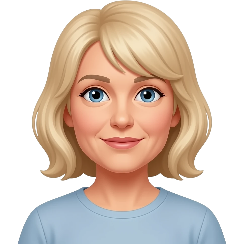 50 year old medium blonde hair woman resting emoji