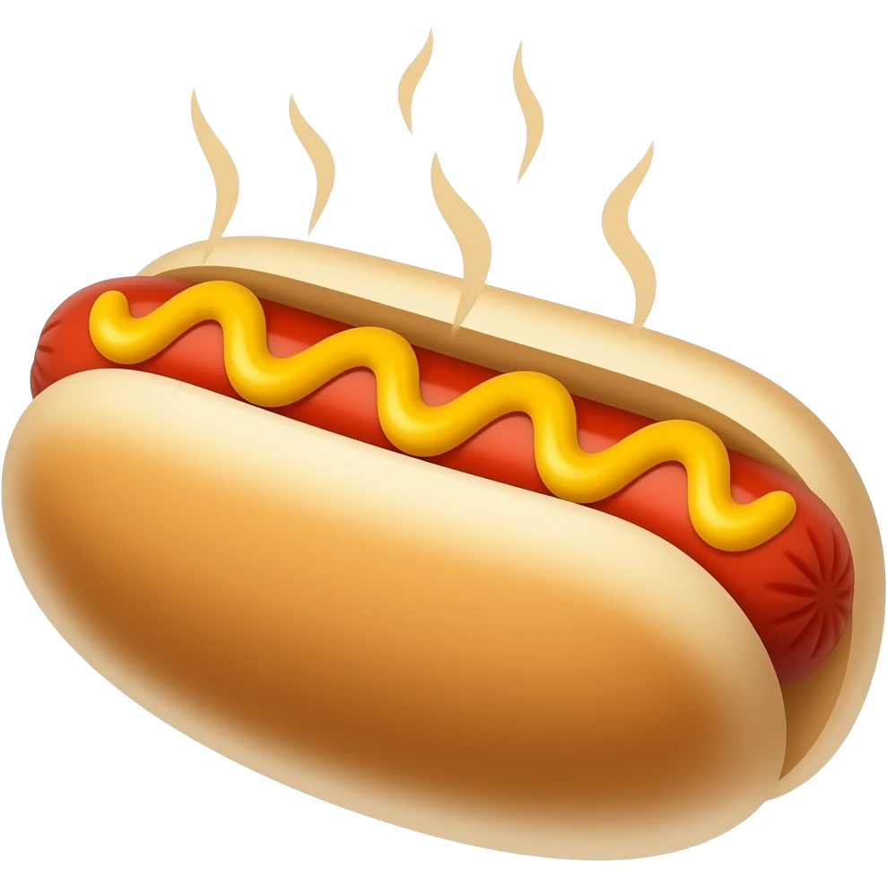 calentar el pan para perros calientes al vapor emoji