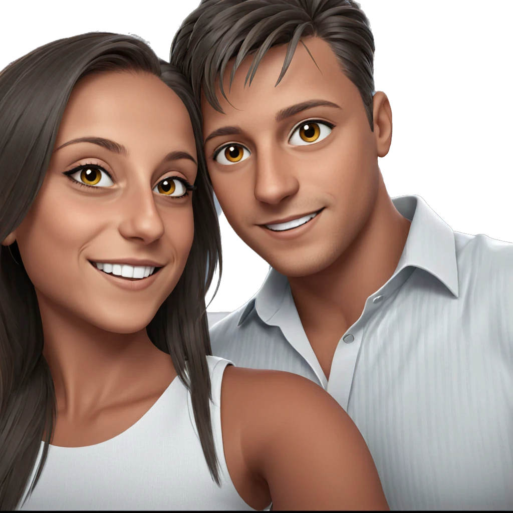 smiling couple with stylish attire emoji