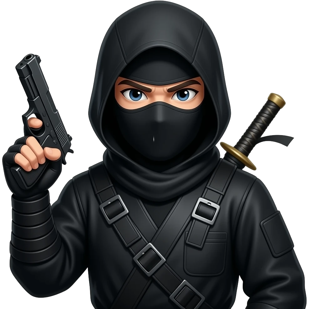 Ninja con pistola emoji