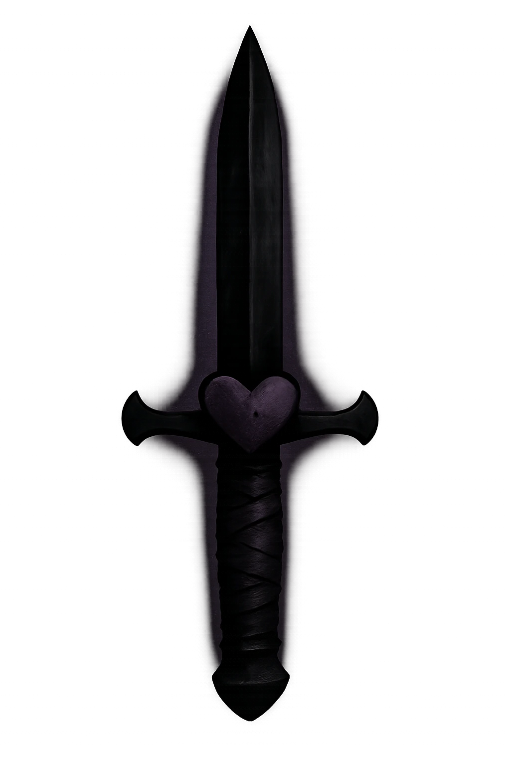 emo-style dagger, black and purple, moody, no background emoji