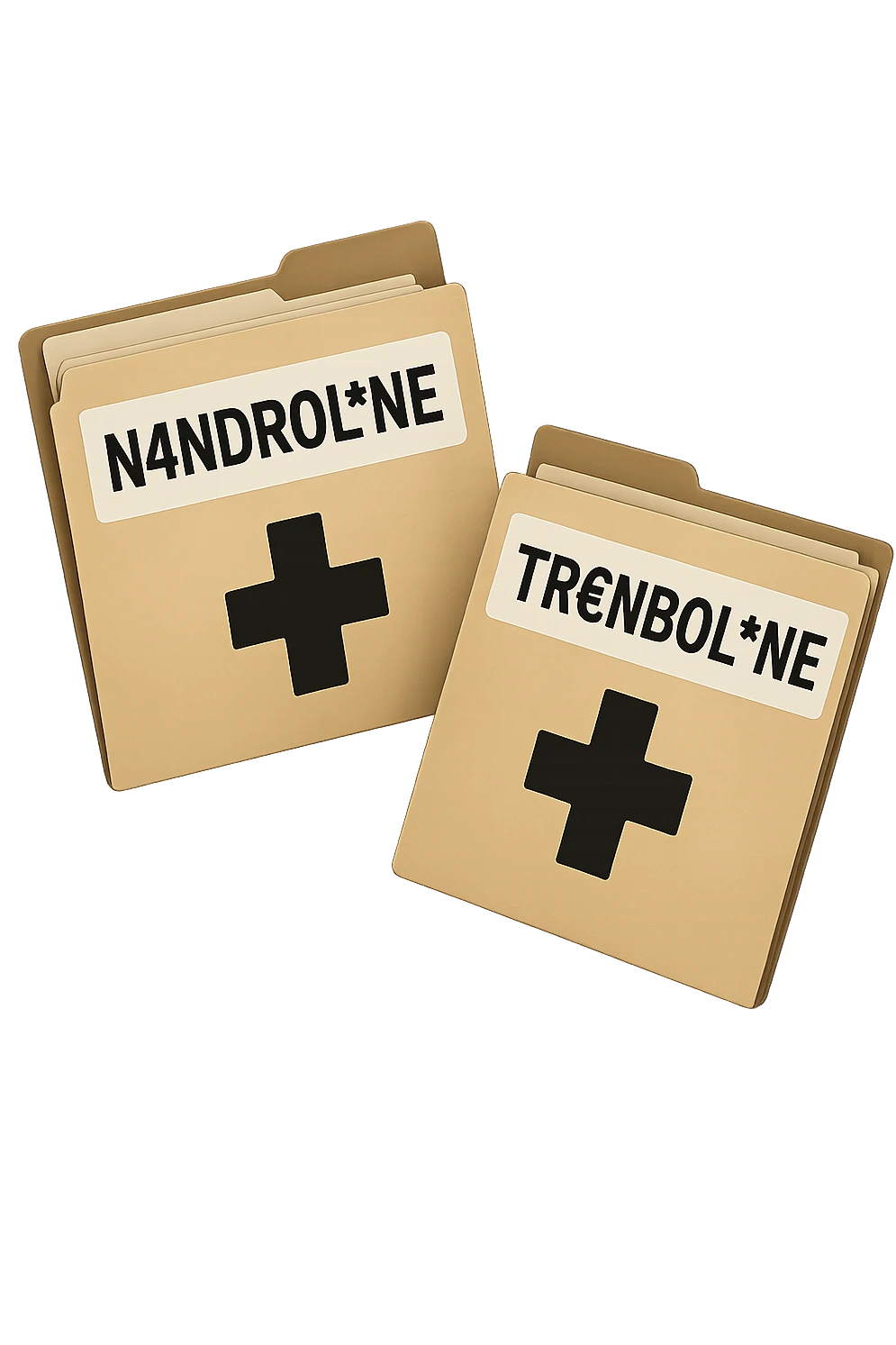 due fiale mediche, uno con la scritta "n4ndrol*ne e uno con la scritta "tr€nbol*ne" fluttuano in aria emoji