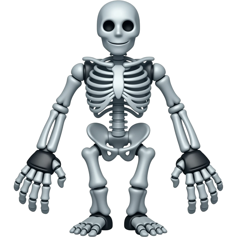 A gray skeleton robot emoji