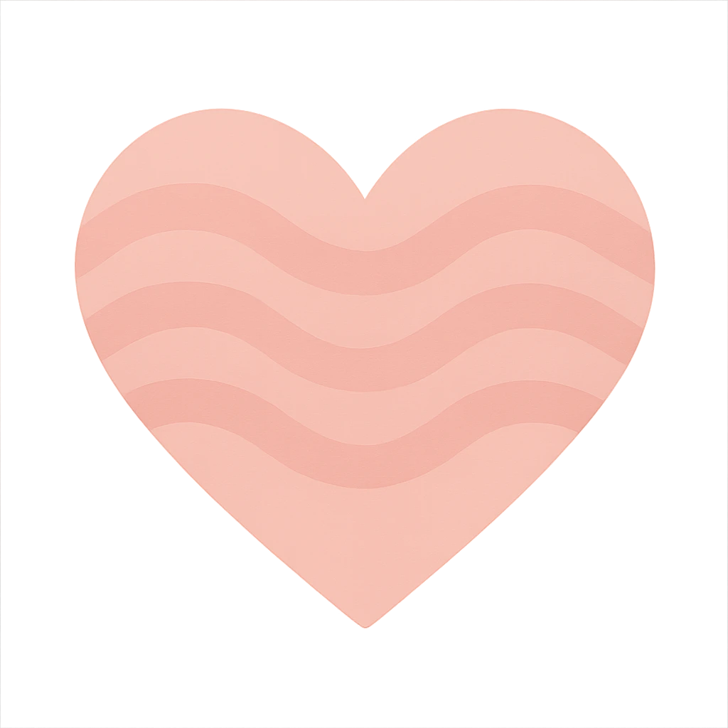 heart with a subtle wave pattern, clean digital illustration emoji