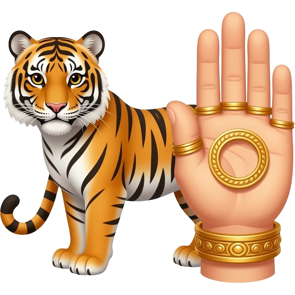 Create maa Durga emoji for hand and one tiger emoji