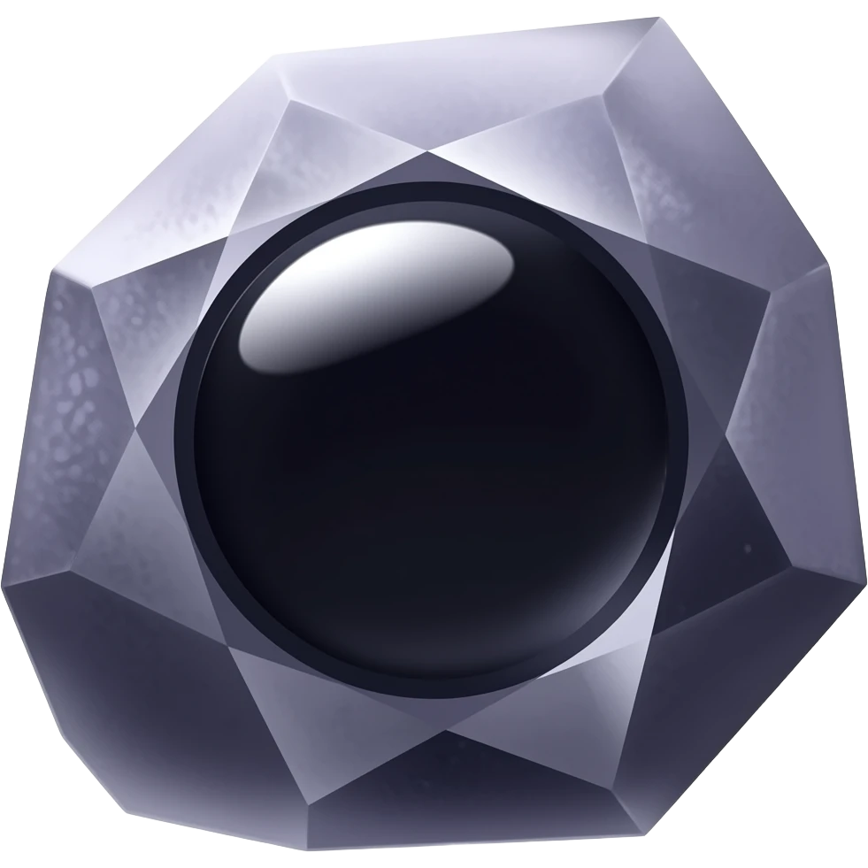"A jagged shard of black-purple crystal with a dark void center, simple mystical style, 128x128, transparent background."*dont give it shard look emoji