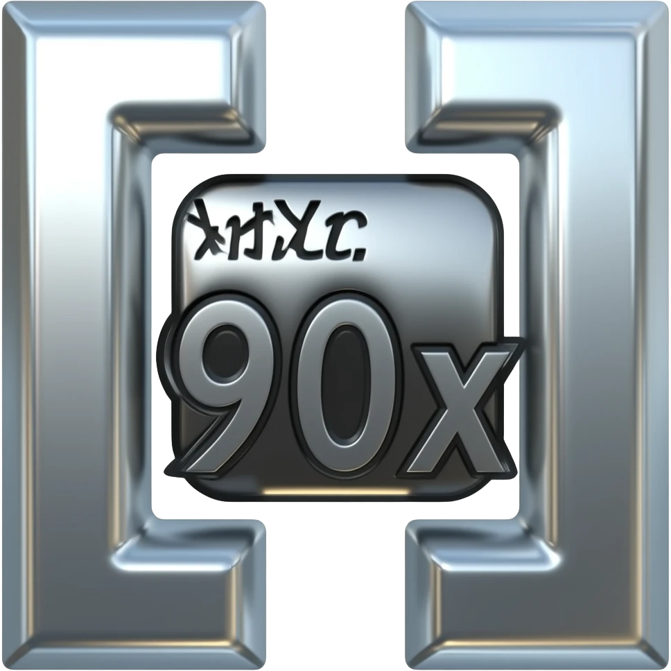 One Single chrome 3D square bracket "[" with sharp 90 degree corners,  bold thick rectangular shape with horizontal serifs at top and bottom,  mirror polished metal, chromatic aberration, isolated,  pure black background, sticker style, 1:1 emoji