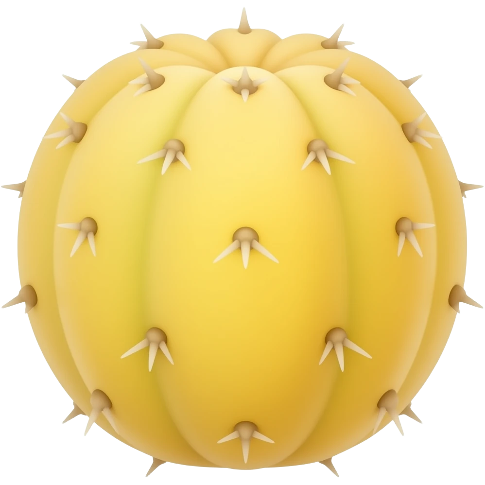 Make a stylistic vector yellow orange prickly pear emoji