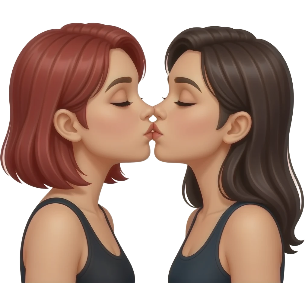 Two lesbians kissing emoji