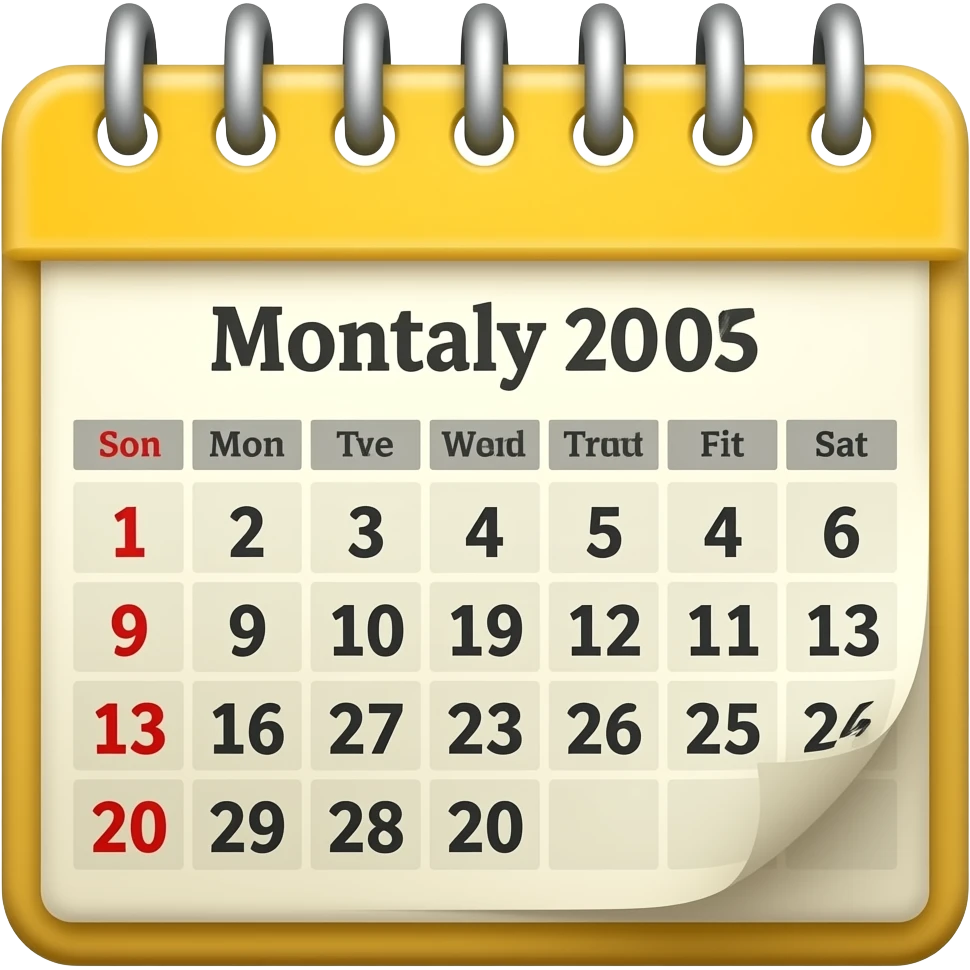 yellow spiral monthly calendar emoji