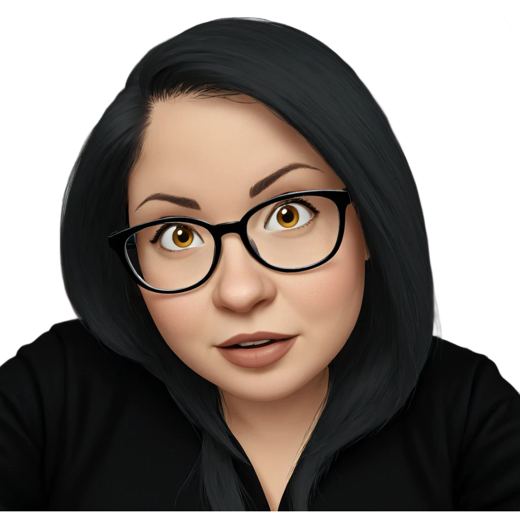 portrait of girl with glasses emoji