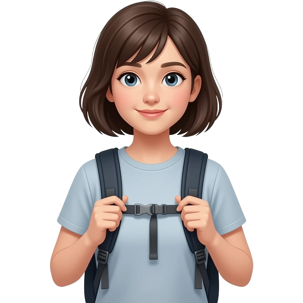 Chava arreglando su mochila emoji