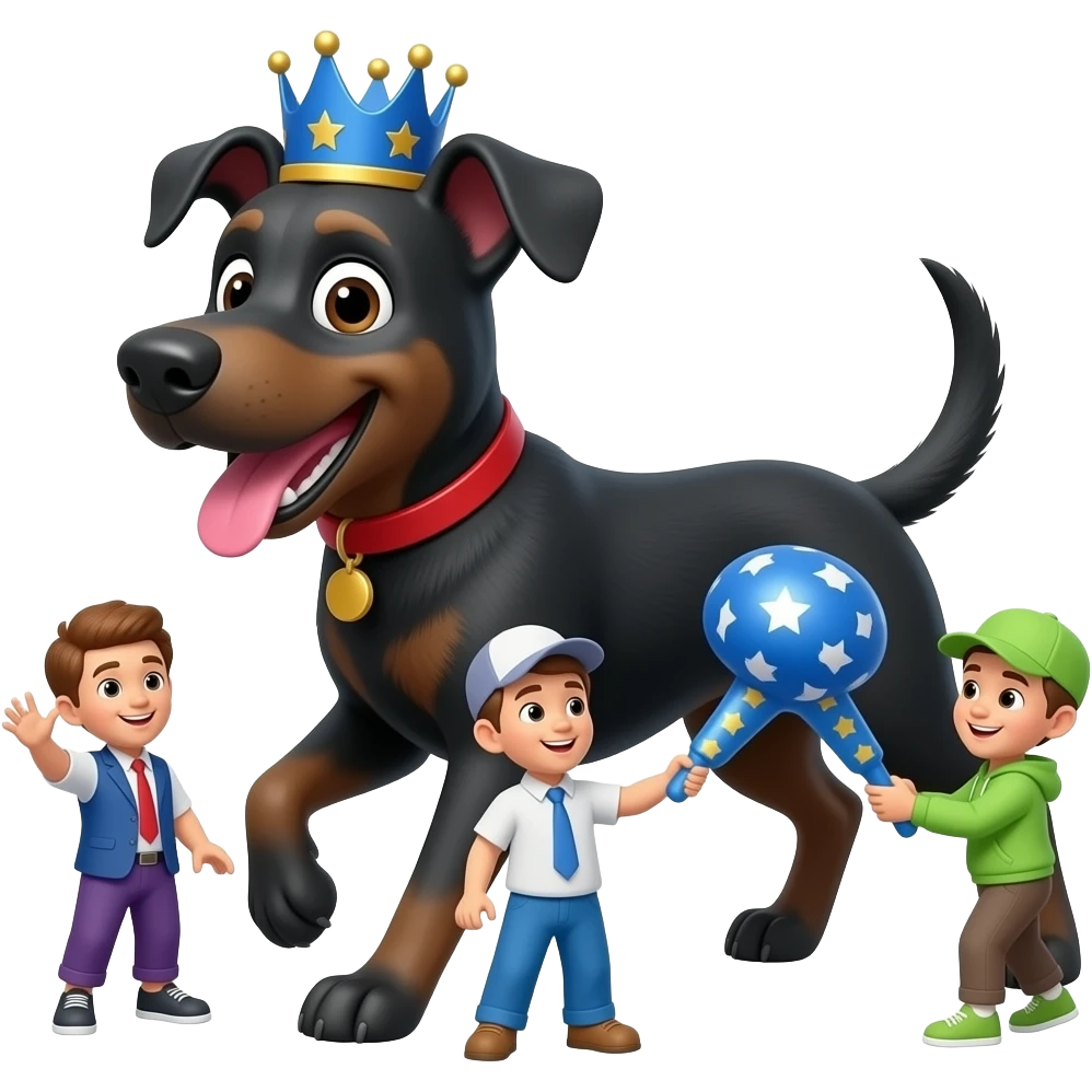 Prince the Black dog and Friends Play! emoji