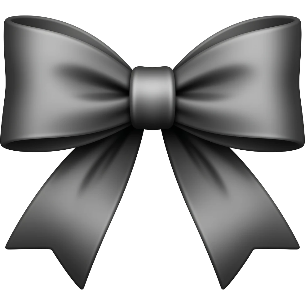 Black and white bow emoji