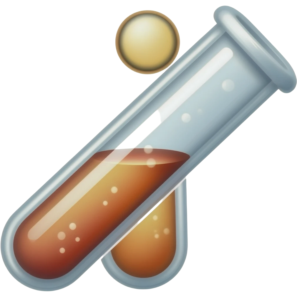 the letter i designed like a test tube emoji