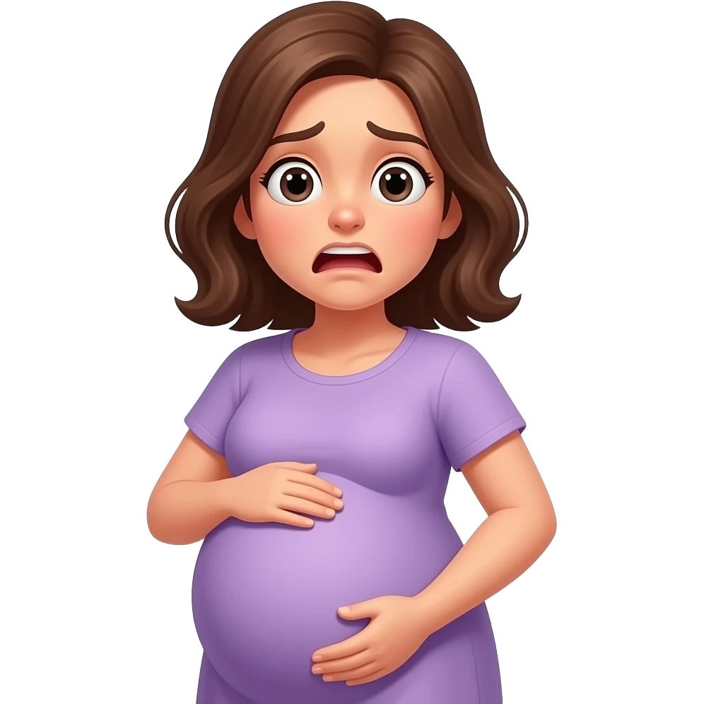 беременная девушка испугалась emoji