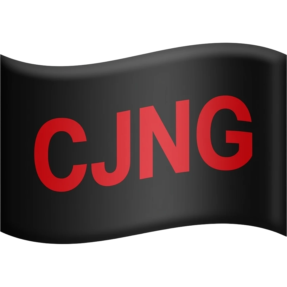 Una bandera negra que diga CJNG en letras rojas emoji
