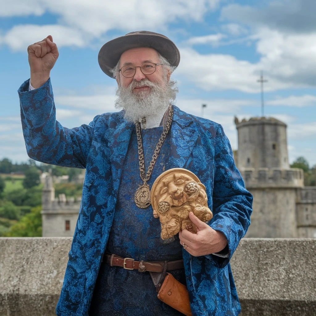 Père fouras  de fort boyard qui cri bienvenue au fort boyard  emoji