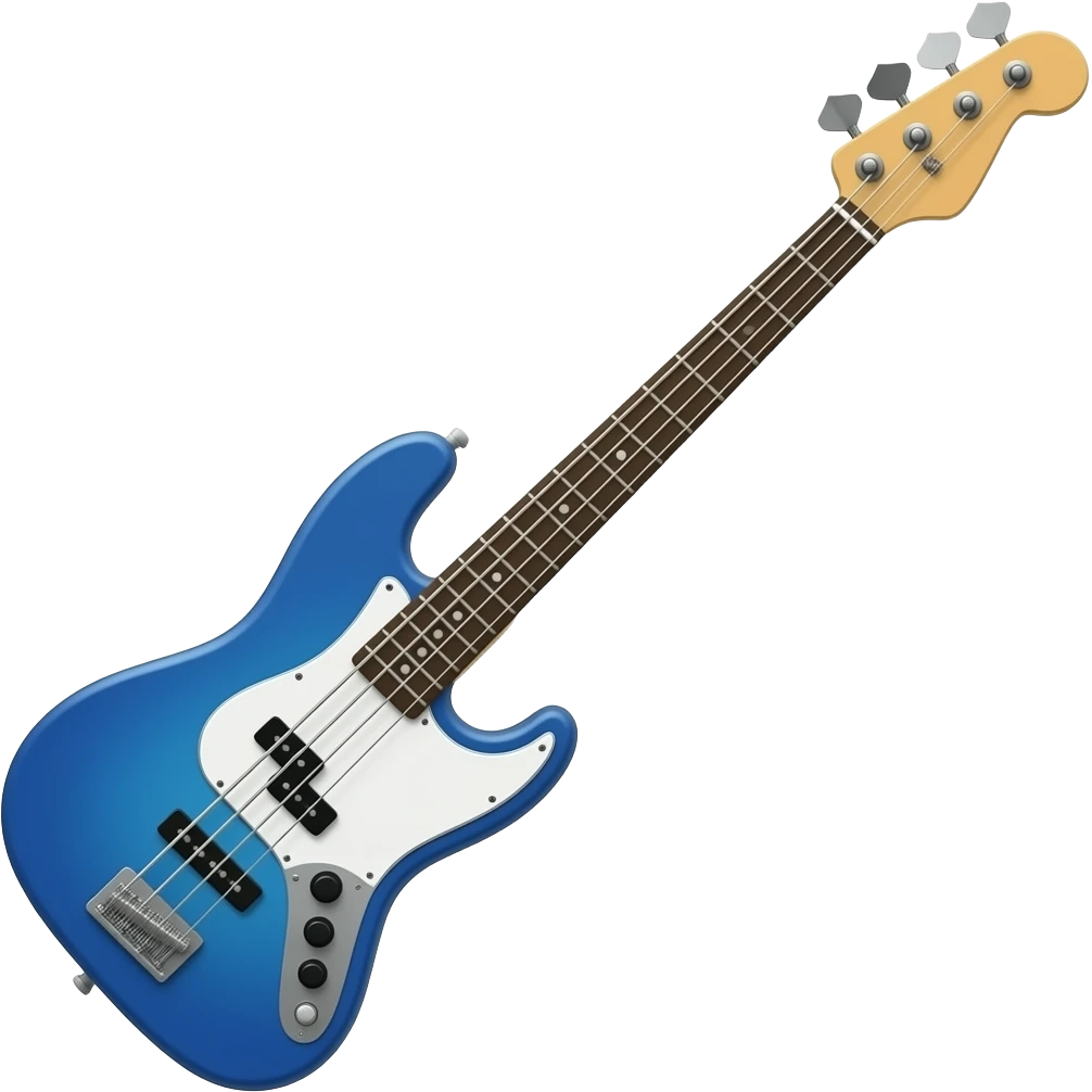 Blue bass guitar emoji