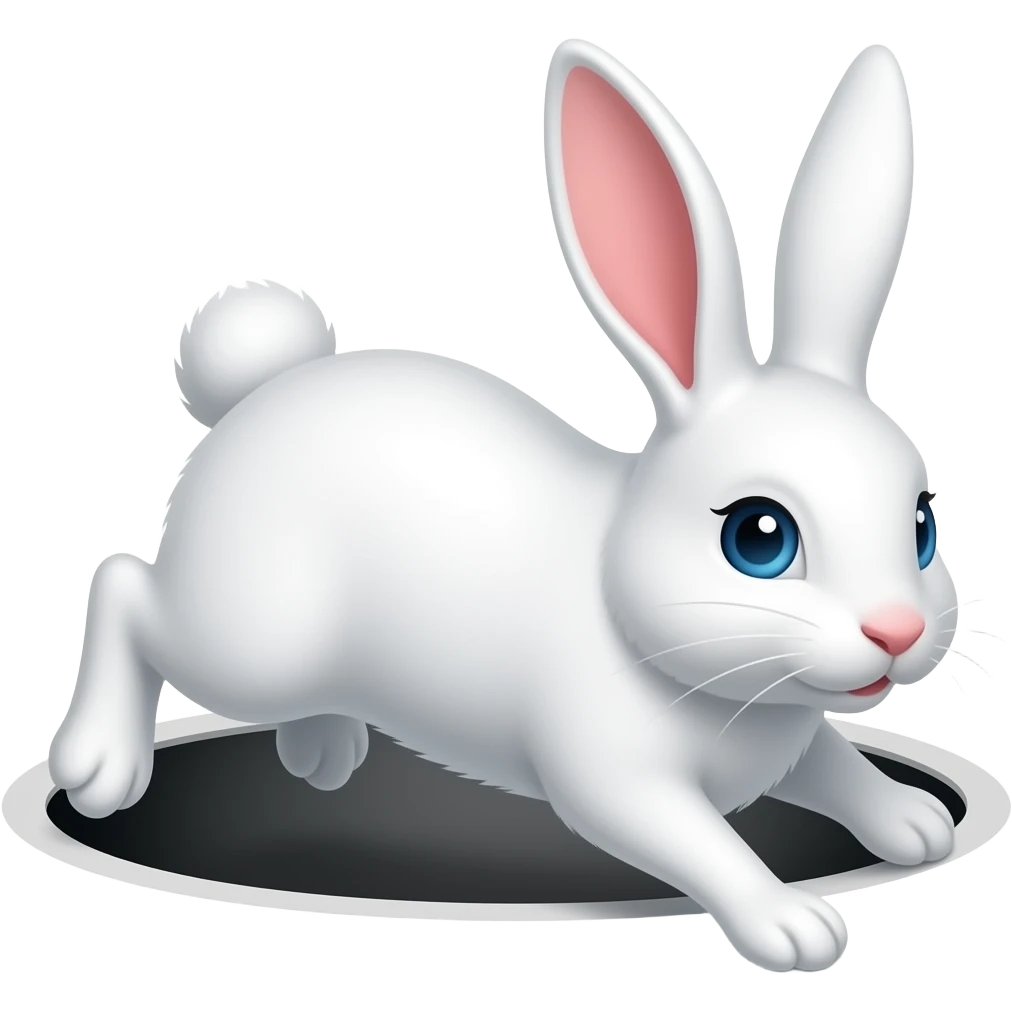 White Rabbit going down the rabbit hole emoji