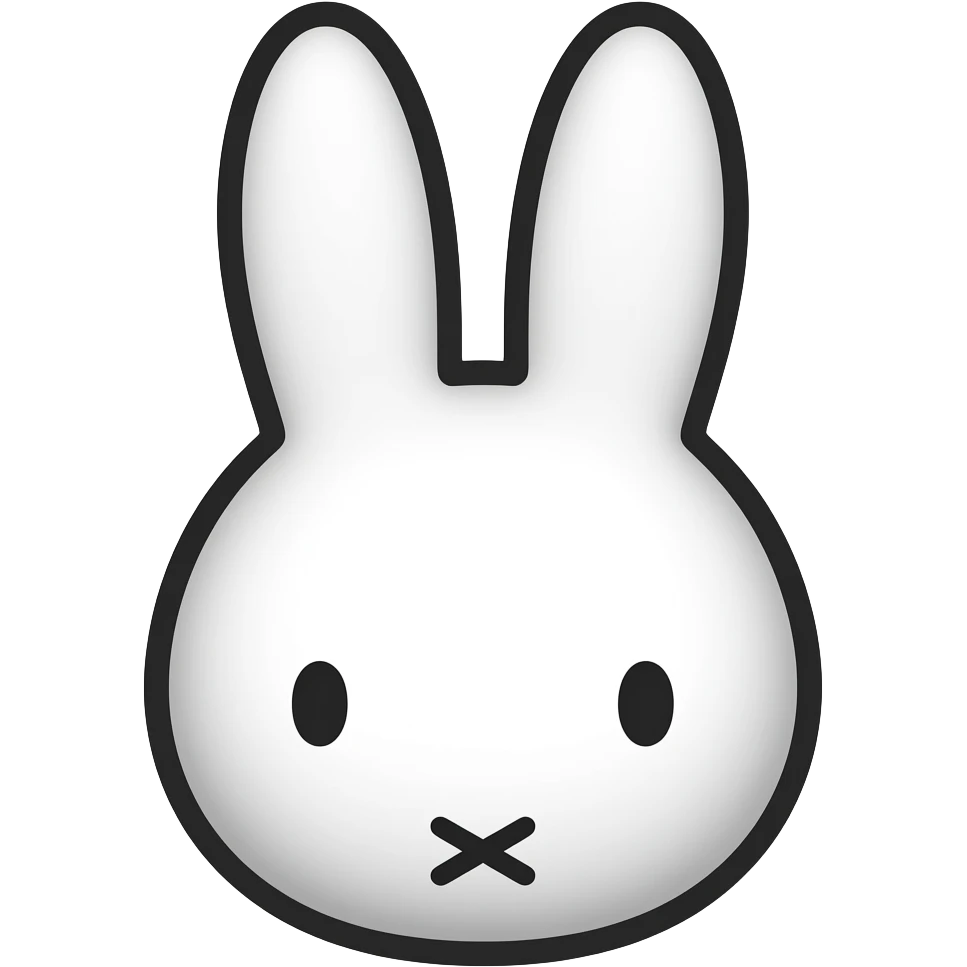 Miffy face without outline emoji