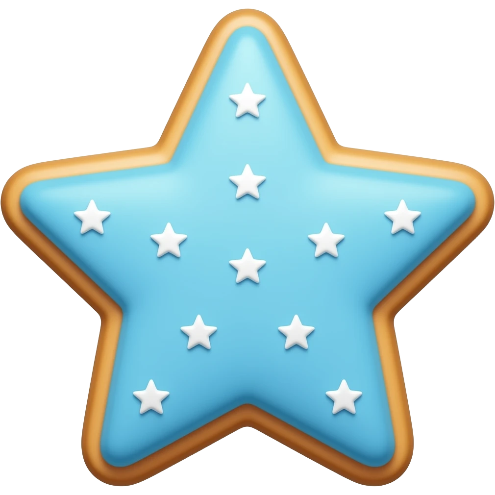 Light blue starry cookie emoji