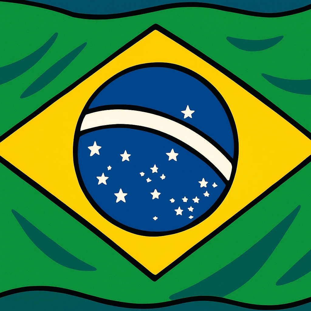 bandeira do Brasil, vibrante, cores vivas, sem texto emoji