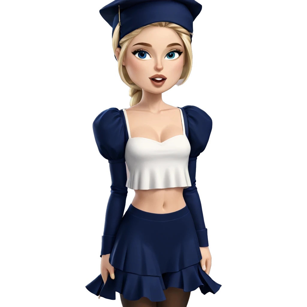 blonde girl in blue outfit emoji