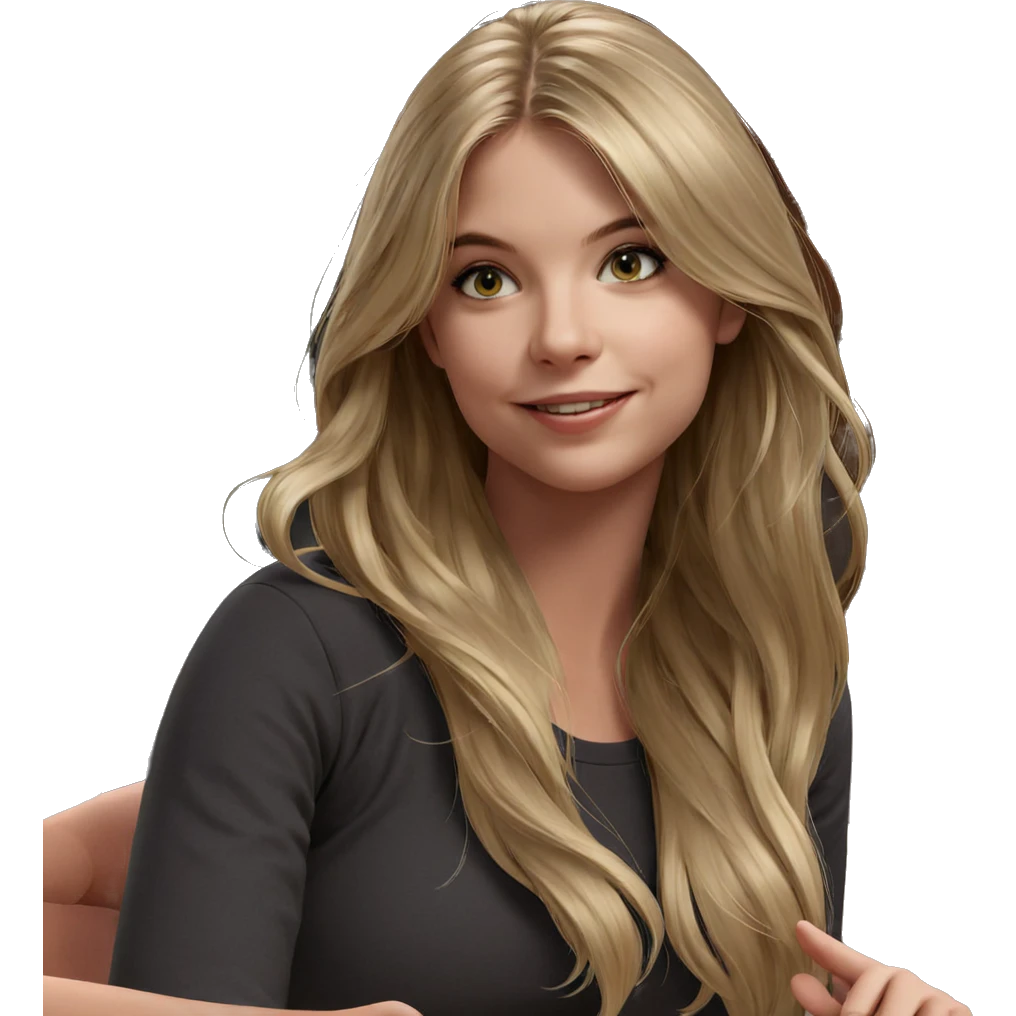 smiling girl with long blonde hair emoji