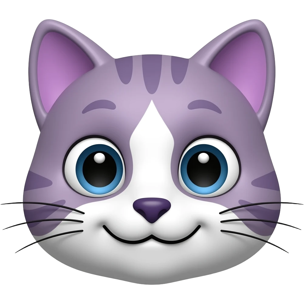 🙂bu emojinin mor kedi kulaklı hali emoji