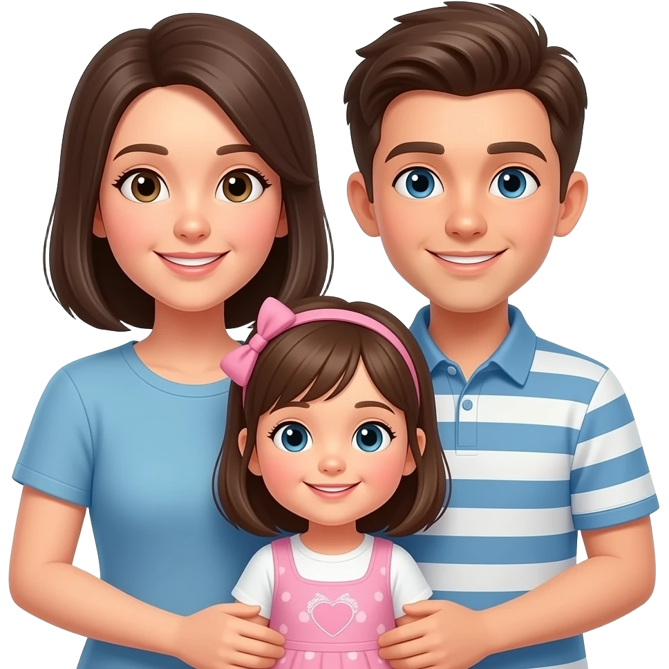 parents with big boys and a picture of baby girl emoji