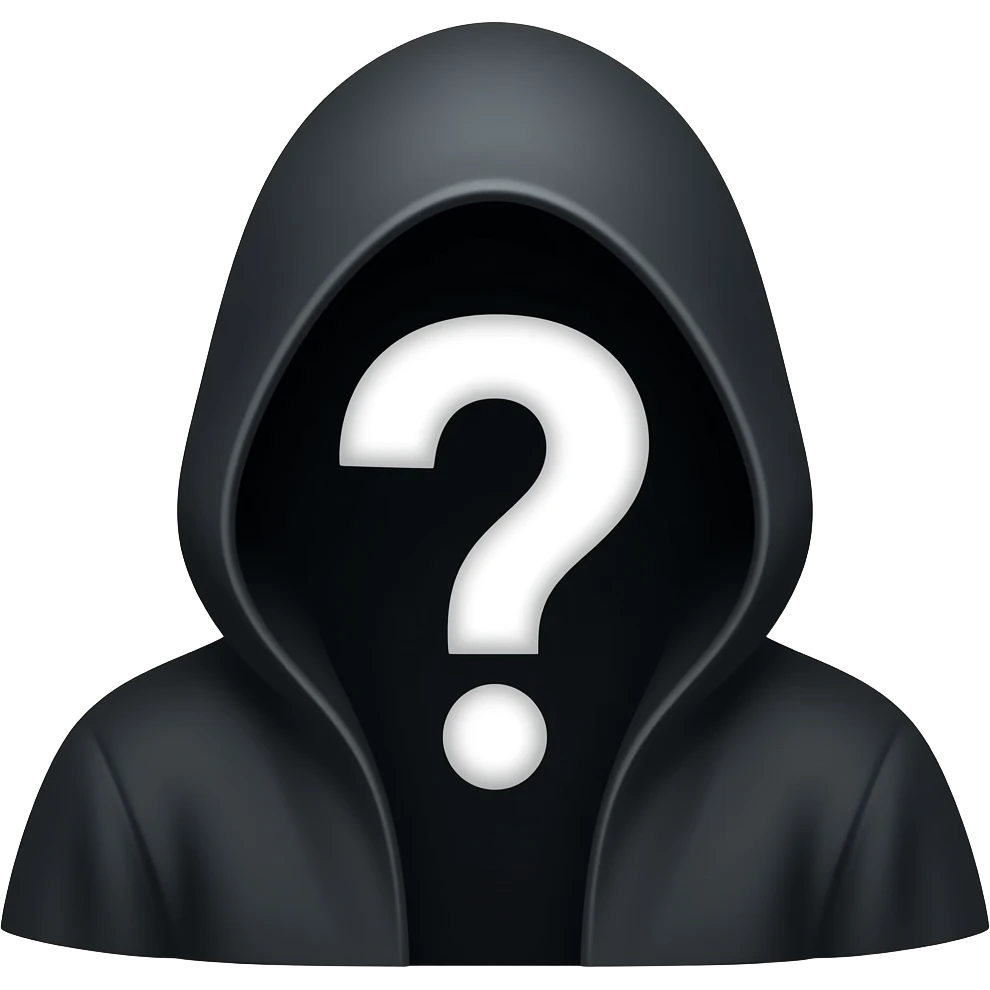 something mysterios.....it is blacked out but has a white ? on its face it is not a boy it is not a girl...........we dont know what it is emoji