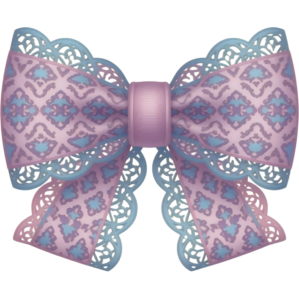 Cute Light Purple pink blue mixed lace bow decorations emoji