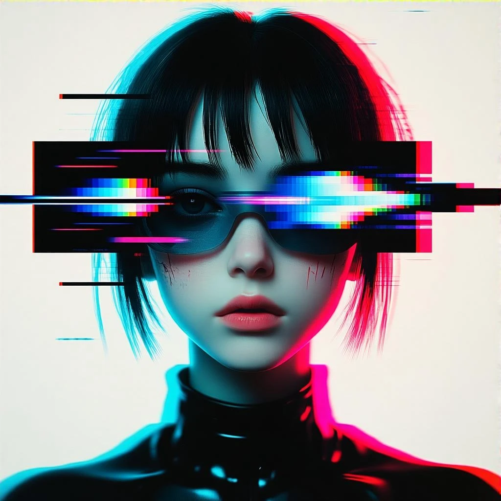 cyberwave glitch digital microscanner projection of these images but featuring no people, cyber hologram, abstract, experimental glitchy brutalist graphicwave,  style of anime emoji