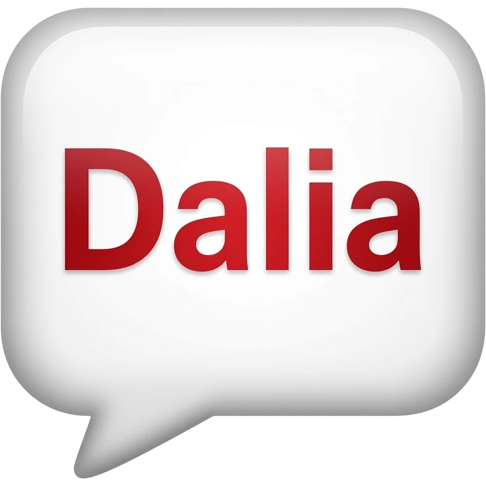Dialog text box design saying Dalia red version emoji