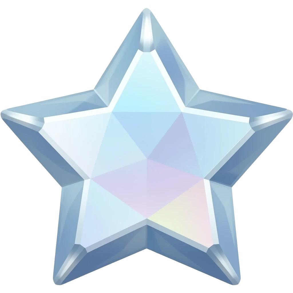 Opal crystal sparkling star soft angles emoji