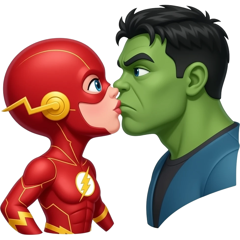 The Flash in Kiss She Flash Girl Romantic Hulk Mix "3d Emoji Old" emoji