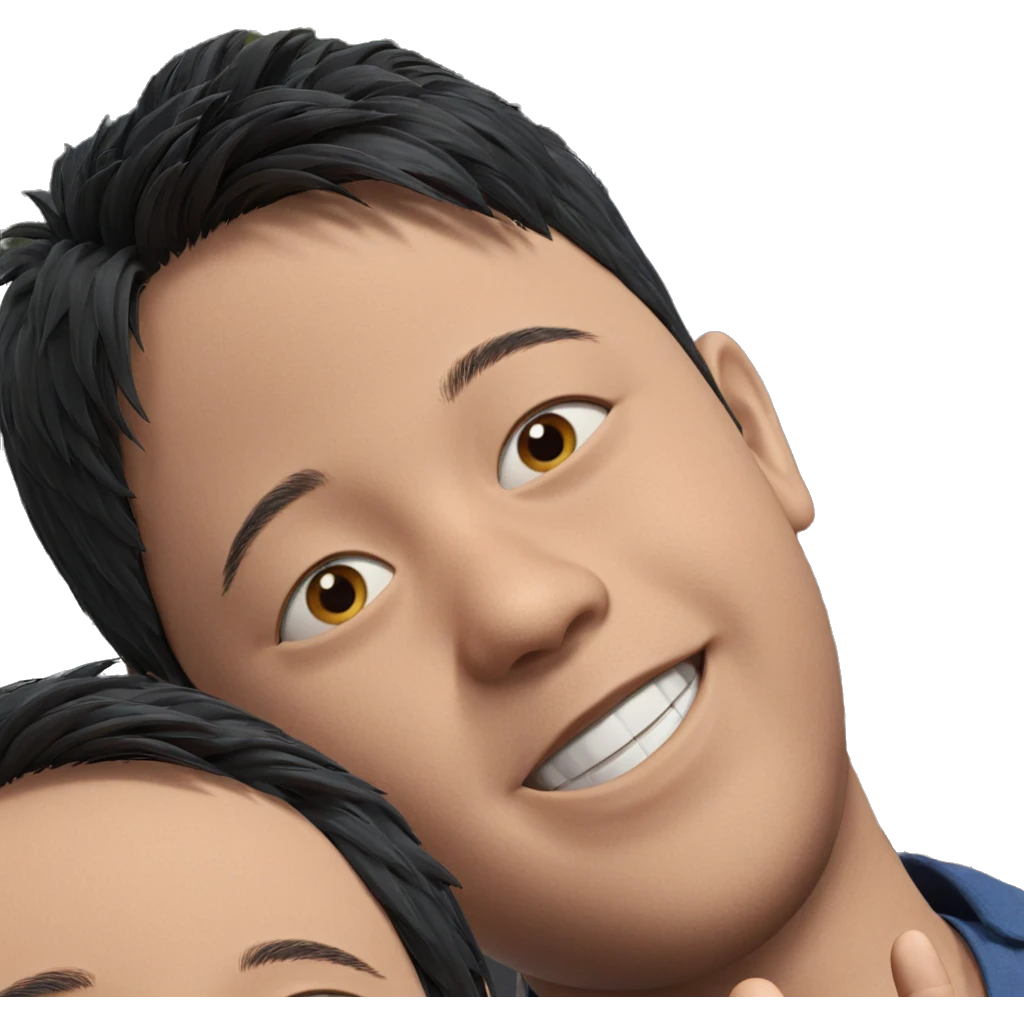 boys smiling outdoors together emoji