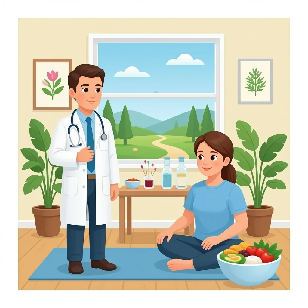 genera una imagen, que refleje la medicina integrativa emoji