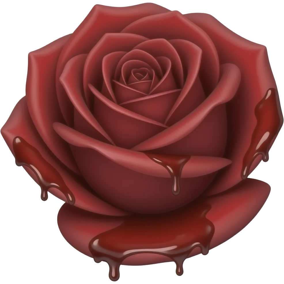 Rose dripping dark blood from the pedals emoji