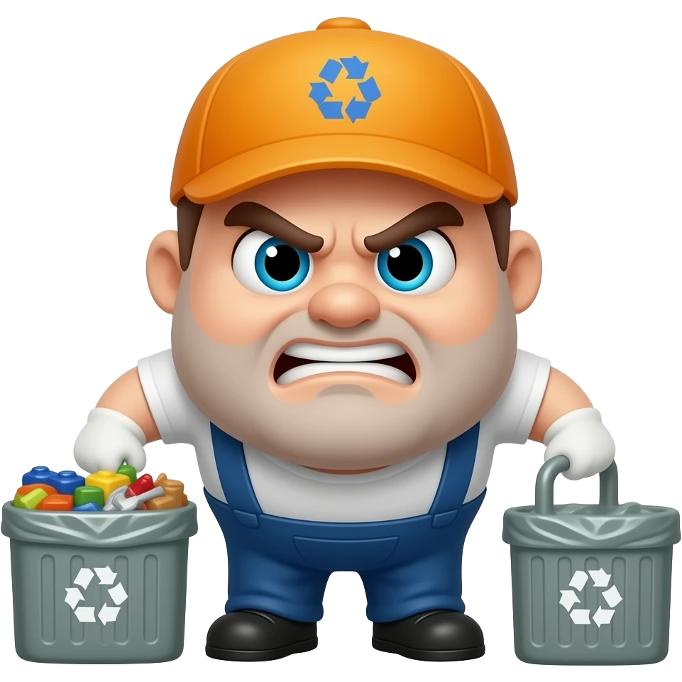 fat angry garbage collector emoji