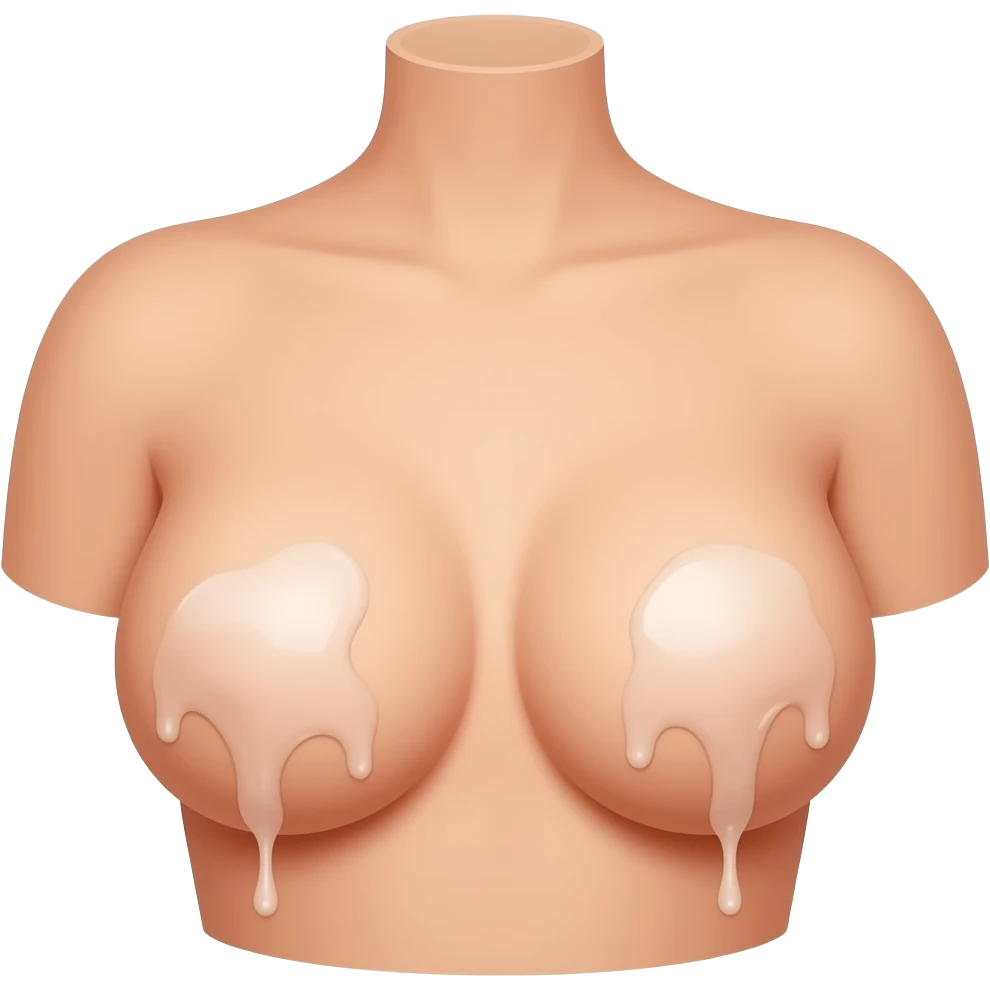 Female breast covered in cum emoji
