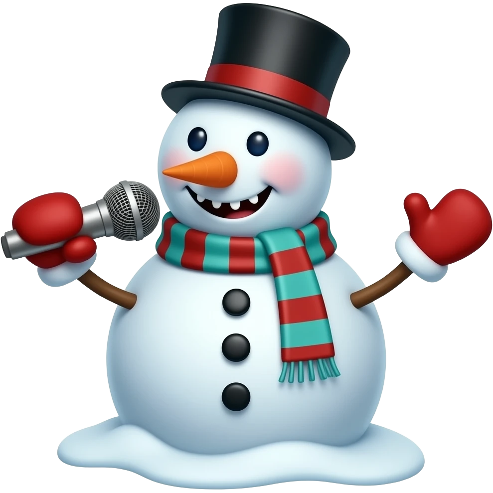 snow man hold singing mic emoji