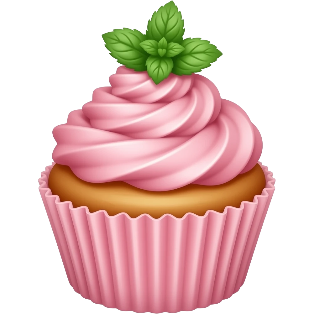 Cupcake with pink icing emoji