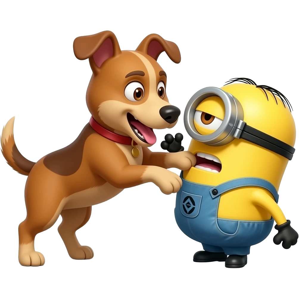 minion attack dog emoji